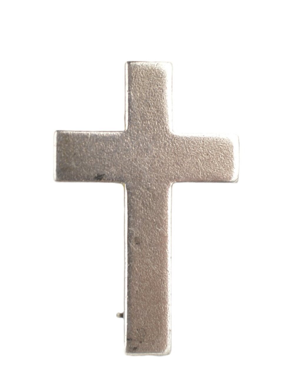 Sterling Silver Cross Lapel Pin Brooch Clergy Christian Jesus Faith Badge 1"